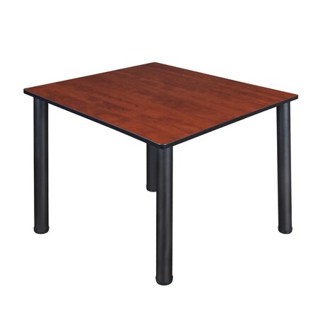Kee Square Tables > Breakroom Tables > Kee Square & Round Tables, Wood, Metal Top, Cherry TB4848CHBPBK